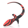 Kinky Puppy Plug Queue de chien Silicone 7.5 x 3.1cm Noir-Rouge